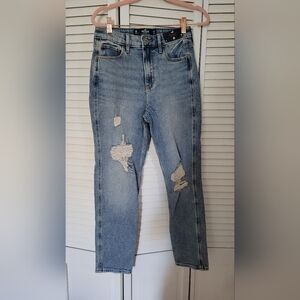 Hollister Light Blue Distressed Straight Leg Jeans